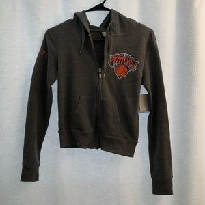 Cropped knicks zip up